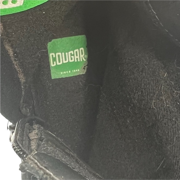 Cougar Black Leather Waterproof Arvida Block Heel Ankle Boots Size 6 Women's - Picture 4 of 11